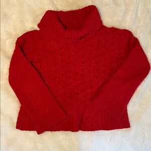 Anthropologie Sleeping On Snow Torridon Chunky Knit Sweater Size Medium Red
